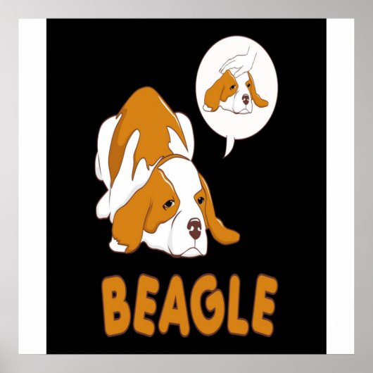 Niedlicher Beagle-Hund lügt Poster (Vorne)
