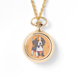 Niedlicher Beagle Hund Rasse Thunder_Cove Armbanduhr
