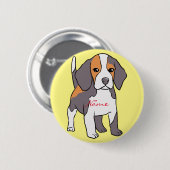 Niedlicher Beagle Hund Rasse Thunder_Cove Button (Vorne & Hinten)
