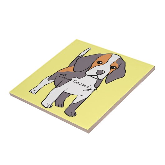 Niedlicher Beagle Hund Rasse Thunder_Cove Fliese (Seite)