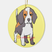 Niedlicher Beagle Hund Rasse Thunder_Cove Keramik Ornament (Links)