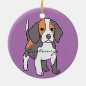 Niedlicher Beagle Hund Rasse Thunder_Cove Keramik Ornament (Hinten)