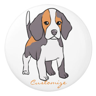 Niedlicher Beagle Hund Rasse Thunder_Cove Keramikknauf