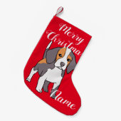 Niedlicher Beagle Hund Rasse Thunder_Cove Kleiner Weihnachtsstrumpf (Vorderansicht (hängend))