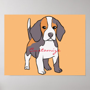 Niedlicher Beagle Hund Rasse Thunder_Cove Poster
