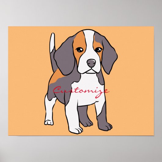 Niedlicher Beagle Hund Rasse Thunder_Cove Poster (Vorne)
