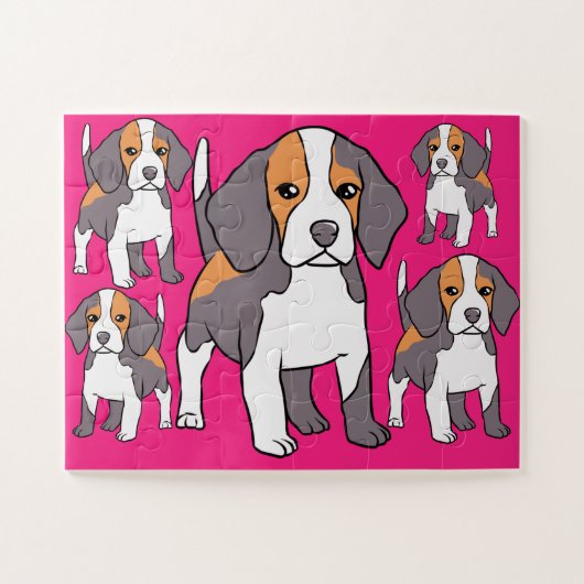 Niedlicher Beagle Hund Rasse Thunder_Cove Puzzle (Horizontal)