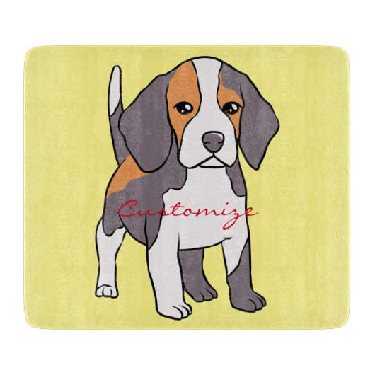 Niedlicher Beagle Hund Rasse Thunder_Cove Schneidebrett (Vorderseite)