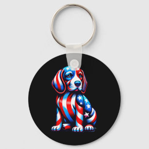 Niedlicher Beagle Hund US Flagge Frauen Hunde Lieb Schlüsselanhänger