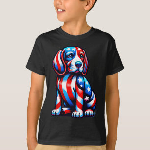 Niedlicher Beagle Hund US Flagge Frauen Hunde Lieb T-Shirt