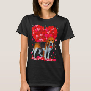 Niedlicher Beagle Hund Valentinstag Herz Welpe Lov T-Shirt