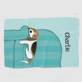 Niedlicher Beagle Hundeschluss Golfhandtuch (Horizontal)