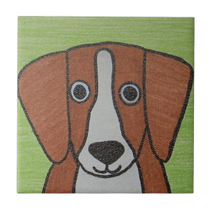 Niedlicher Beagle Keramik Tile Fliese