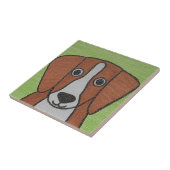 Niedlicher Beagle Keramik Tile Fliese (Seite)