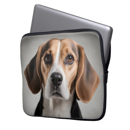Niedlicher Beagle Laptopschutzhülle (Vorderseite Links)