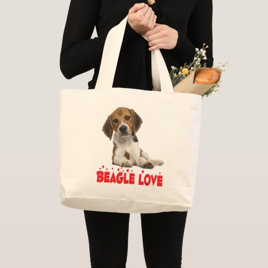 Niedlicher Beagle Lover Gift Puppy Dog Jumbo Stoffbeutel (Vorderseite (Produkt))