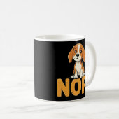 Niedlicher Beagle Nope Funny Lazy Dog Design Kaffeetasse (VorderseiteRechts)