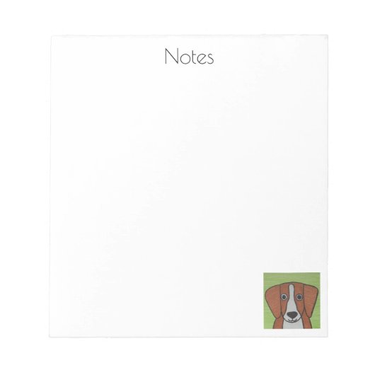 Niedlicher Beagle Notepad Notizblock (Vorderseite)