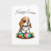Niedlicher Beagle Ostersonntag wünscht Dankeskarte (Vorderseite)