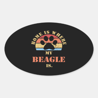 Niedlicher Beagle Ovaler Aufkleber
