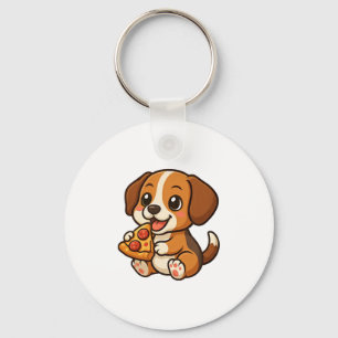 Niedlicher Beagle Pizza Pizza Pizza Liebhaber Cart Schlüsselanhänger
