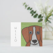Niedlicher Beagle Postkarte (Stehend Vorderseite)