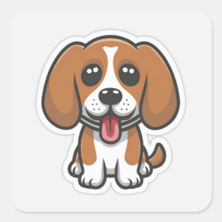 Niedlicher Beagle Quadratischer Aufkleber