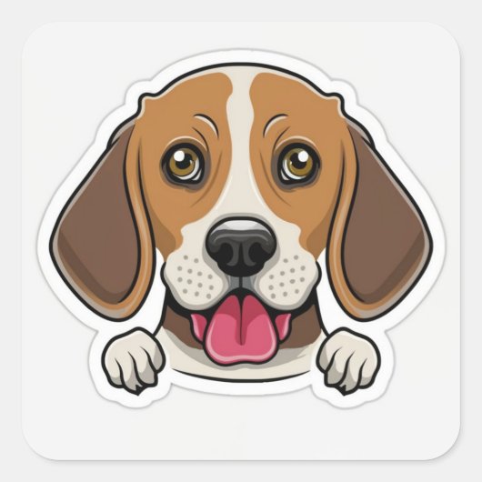 Niedlicher Beagle Quadratischer Aufkleber (Vorderseite)