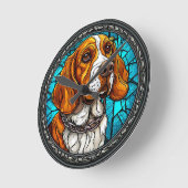 Niedlicher Beagle Runde Wanduhr (Winkel)