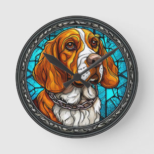 Niedlicher Beagle Runde Wanduhr