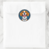 Niedlicher Beagle Runder Aufkleber (Tasche)