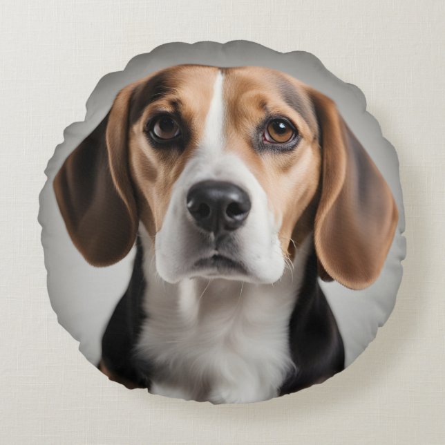 Niedlicher Beagle Rundes Kissen (Vorderseite)