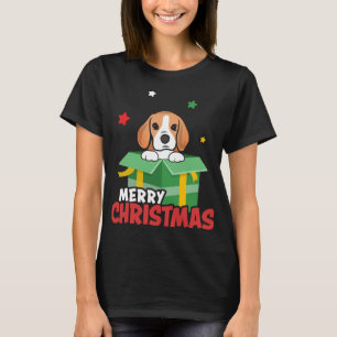 Niedlicher Beagle Santa Dog liebt frohe Weihnachte T-Shirt