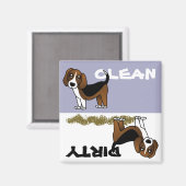 Niedlicher Beagle Saubere Geschirrspülmaschine Mag Magnet (Vorderseite/Rückseite)
