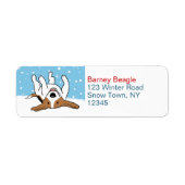 Niedlicher Beagle Schneehunde Rücksendeadresse (Vorne)