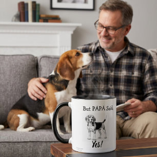 Niedlicher Beagle Schwarz/Weiß-Typografie personal Tasse