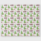 Niedlicher Beagle, Vogel und Weihnachtsbaum Geschenkpapier (Flach)