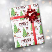 Niedlicher Beagle, Vogel und Weihnachtsbaum Geschenkpapier