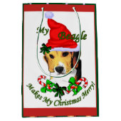 Niedlicher Beagle Weihnachten froh Mittlere Geschenktüte (Vorderseite)