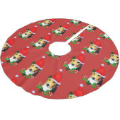 Niedlicher Beagle Weihnachten froh Polyester Weihnachtsbaumdecke (Schrägansicht)