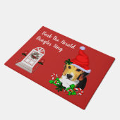 Niedlicher Beagle Weihnachten Fußmatte (Schrägansicht)