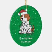 Niedlicher Beagle Weihnachts-Hund Schnee Winterurl Keramik Ornament (Rechts)