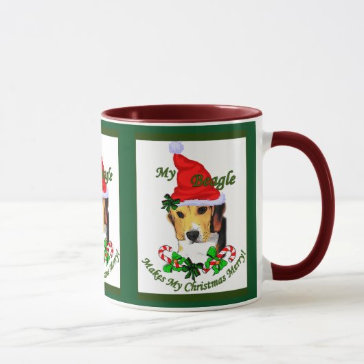 Niedlicher Beagle Weihnachtsgeschenke Tasse (Rechts)