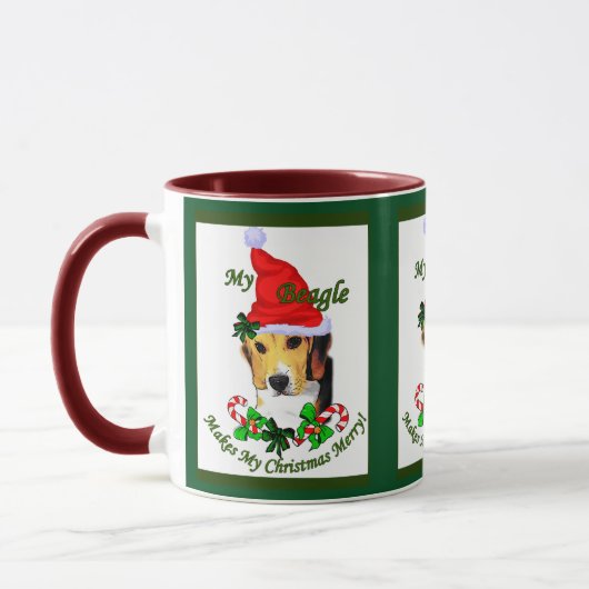 Niedlicher Beagle Weihnachtsgeschenke Tasse (Links)