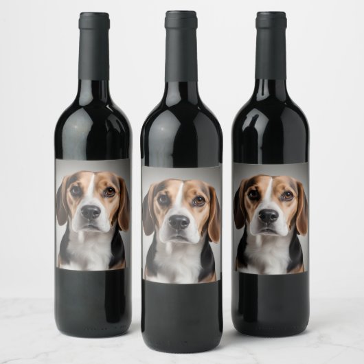 Niedlicher Beagle Weinetikett (Flaschen)