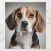 Niedlicher Beagle Weinetikett (Einzelnes Label)