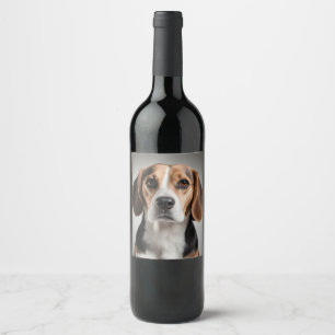 Niedlicher Beagle Weinetikett