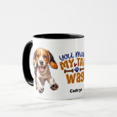Niedlicher Beagle Welpe, die meinen Schwanz Wag Tasse (Vorderseite Links)