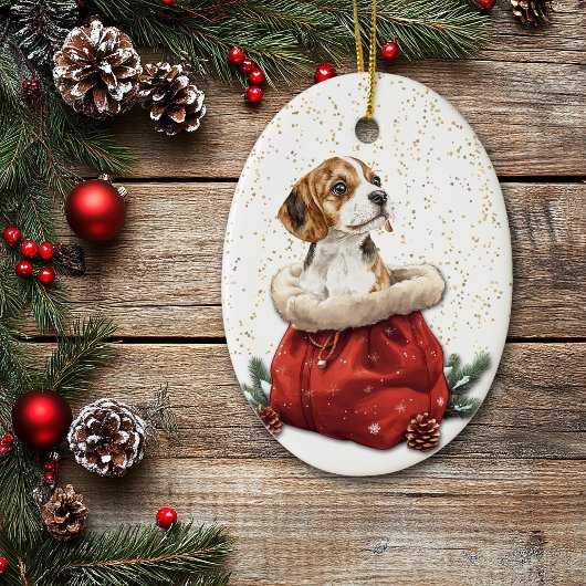 Niedlicher Beagle Welpe Hund Weihnachtsgeschenk Ta Keramik Ornament