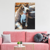 Niedlicher Beagle Welpe mit Vollblut Leinwand druc (Insitu (Wohnzimmer))